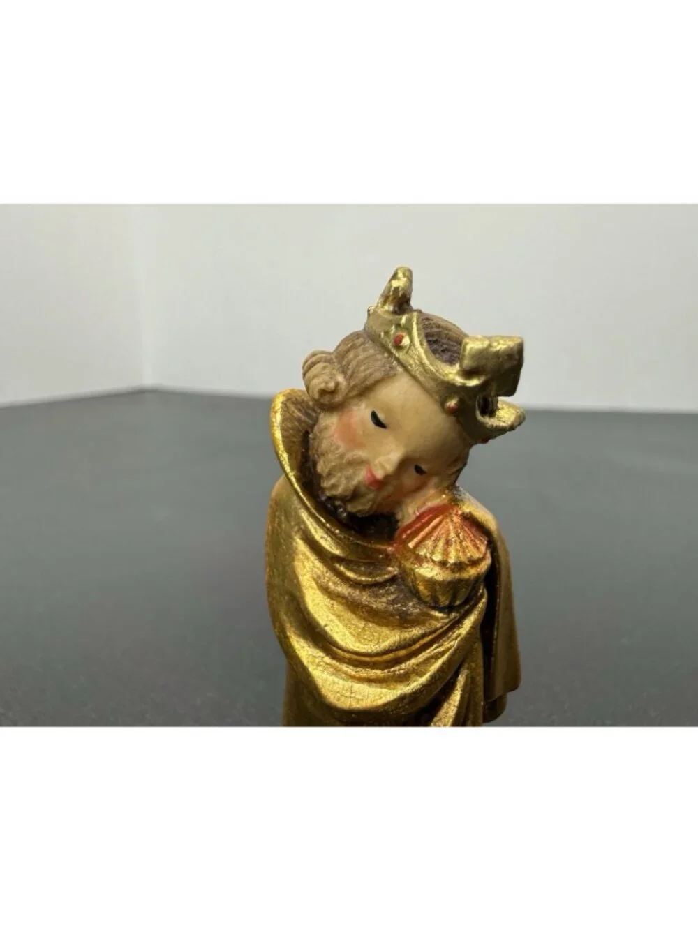 Vintage Anri Juan Ferrandiz 3” Carved Wood Nativity Wiseman King Balthasar Crown